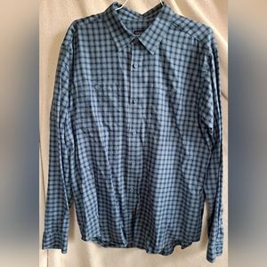 Men's Patagonia Organic Cotton Blue Plaid Long Sleeve Button Up Shirt